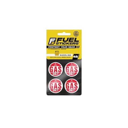Fuel Stickers Gasoline Sticker: Gas Labels for Fuel Can & Outdoor Power Equipment, Hvy-Dty, 1'' Dia, 48PK Z-1RGAS-48PK